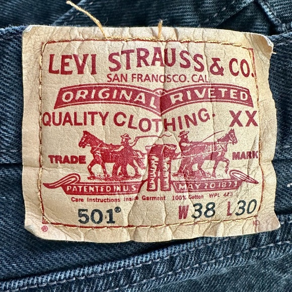 Levi’s 501 Button Fyi Jeans, 38 x 30. Black, In Good Condition. - Picture 2 of 7